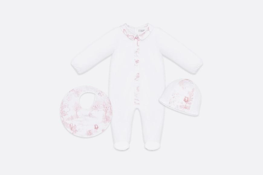 Newborn Gift Set • Powder Pink Cotton Satin with Toile de Jouy Print