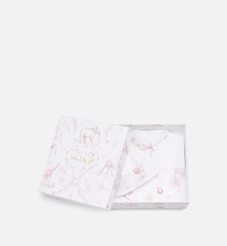 Newborn Gift Set • Powder Pink Cotton Satin with Toile de Jouy Print