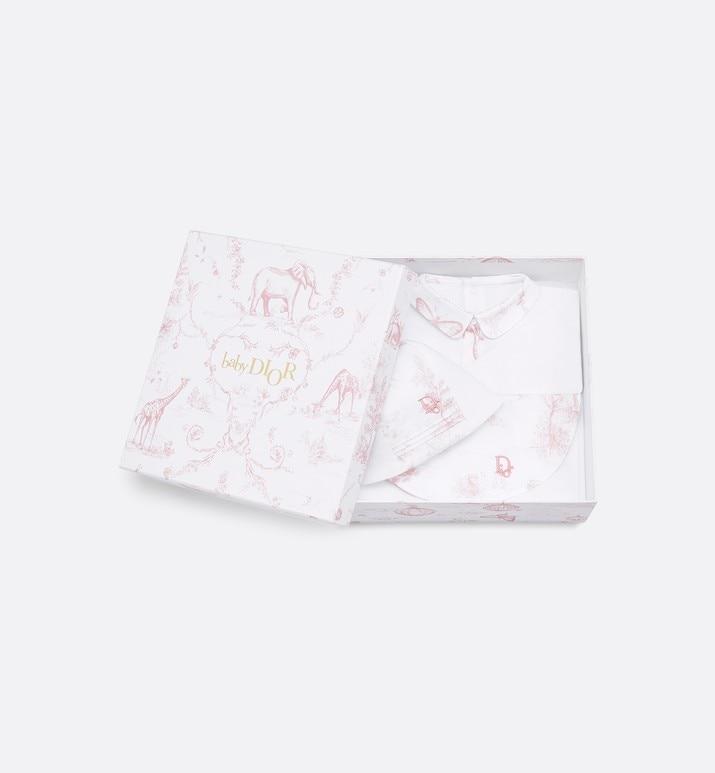 Newborn Gift Set • Powder Pink Cotton Satin with Toile de Jouy Print