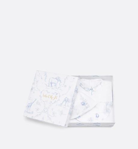 Newborn Gift Set • Pale Blue Cotton Satin with Toile de Jouy Print