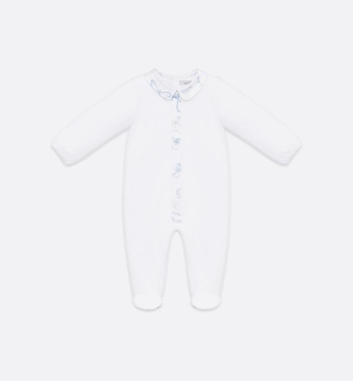 Newborn Gift Set • Pale Blue Cotton Satin with Toile de Jouy Print