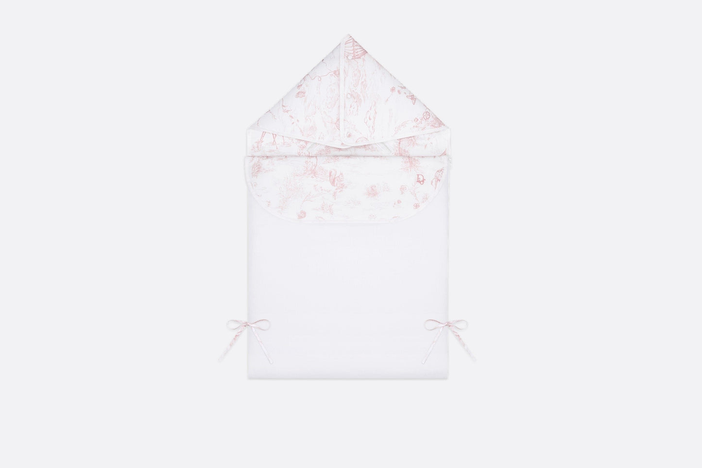 Bunting Bag • Powder Pink Cotton Satin with Toile de Jouy Print