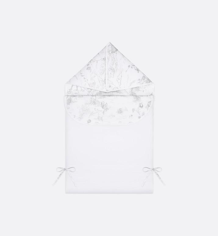 Bunting Bag • White Cotton Satin with Toile de Jouy Print