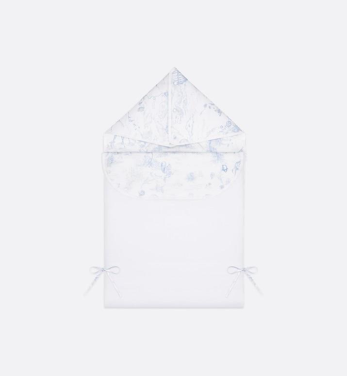 Bunting Bag • Pale Blue Cotton Satin with Toile de Jouy Print