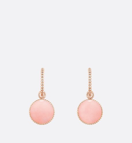 Rose Des Vents Earrings • Pink Gold, Diamonds and Pink Opal