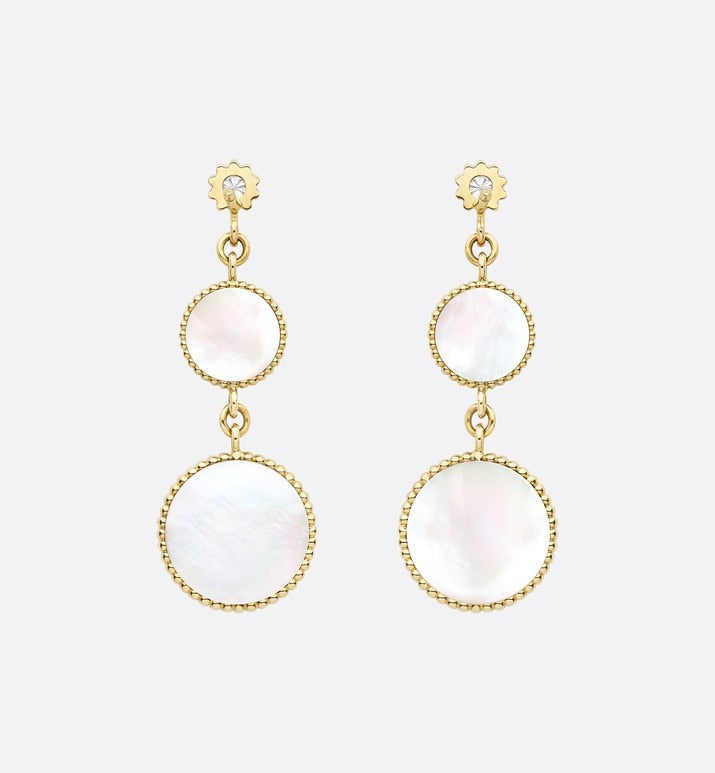 Rose Des Vents Earrings • Yellow Gold, Diamonds and Mother-of-Pearl