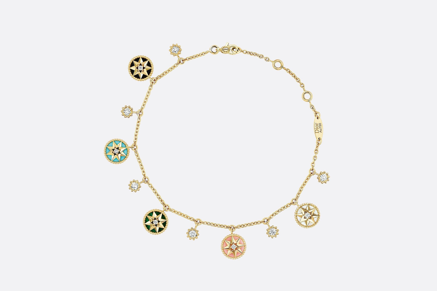 Rose Des Vents Bracelet • Yellow Gold, Diamonds and Decorative Stones