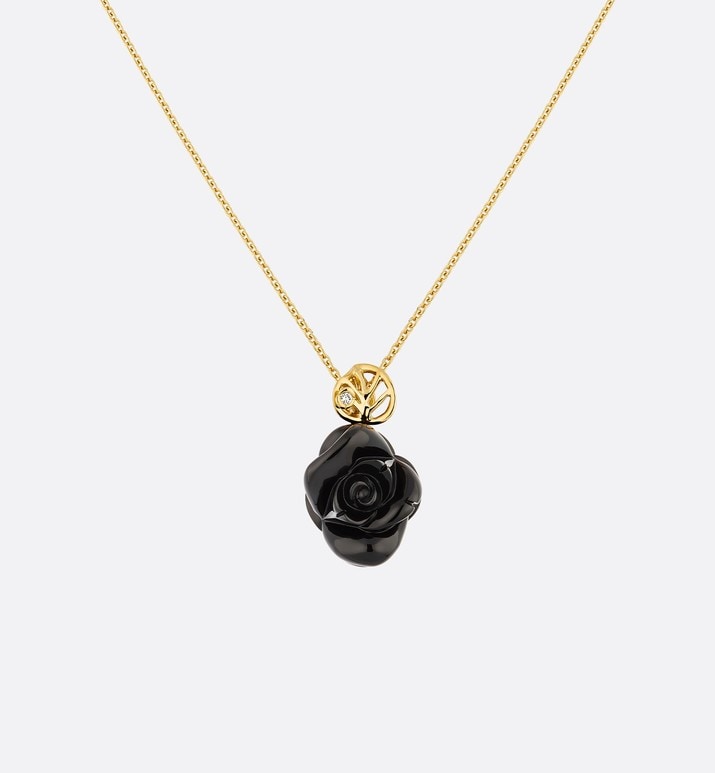 Rose Dior Pré Catelan Necklace • Yellow Gold and Onyx