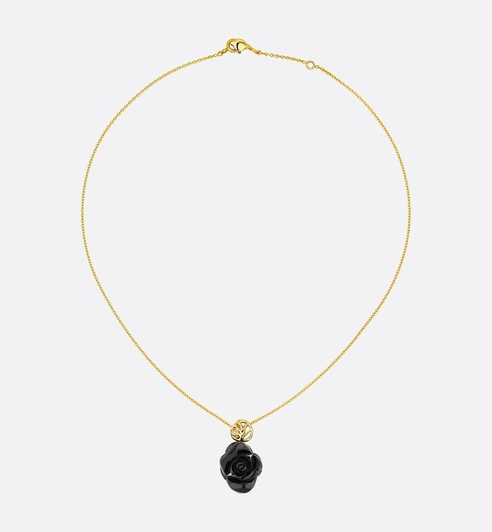 Rose Dior Pré Catelan Necklace • Yellow Gold and Onyx