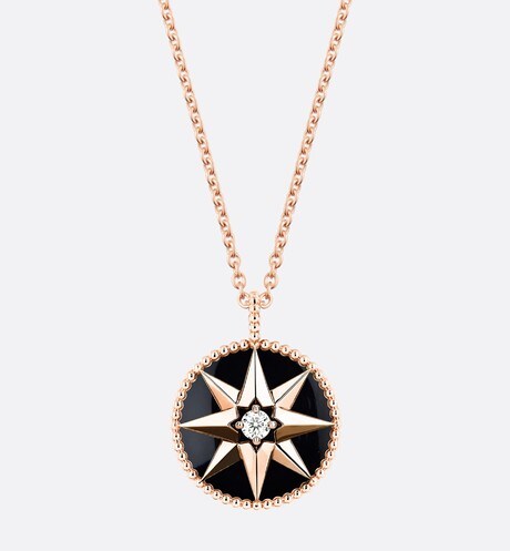 Medium Rose Des Vents Medallion • Rose Gold, Diamond and Onyx