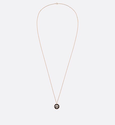 Medium Rose Des Vents Medallion • Rose Gold, Diamond and Onyx