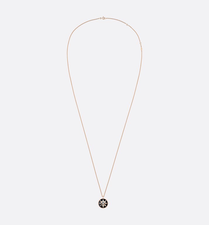 Medium Rose Des Vents Medallion • Rose Gold, Diamond and Onyx
