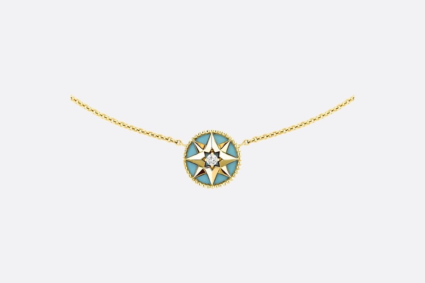 Rose Des Vents Necklace • Yellow Gold, Diamond and Turquoise