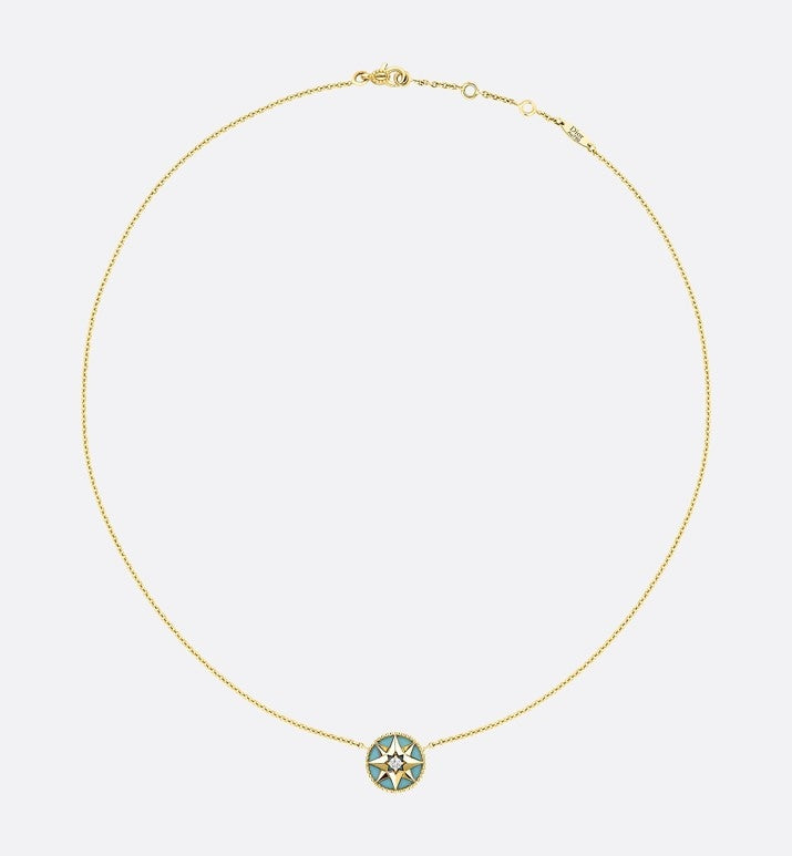 Rose Des Vents Necklace • Yellow Gold, Diamond and Turquoise