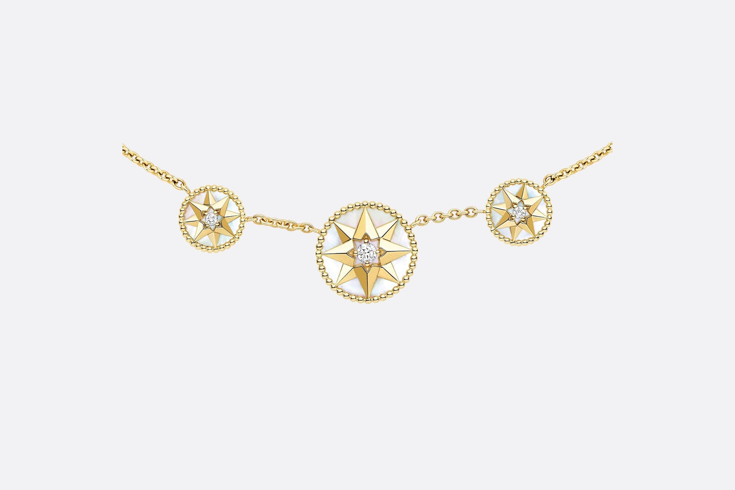 Rose Des Vents Necklace • Yellow Gold, Diamonds and Mother-of-Pearl