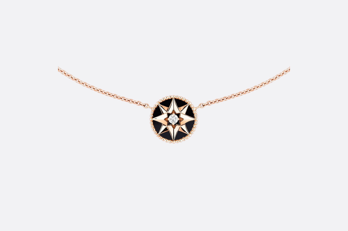 Rose Des Vents Necklace • Rose Gold, Diamond and Onyx