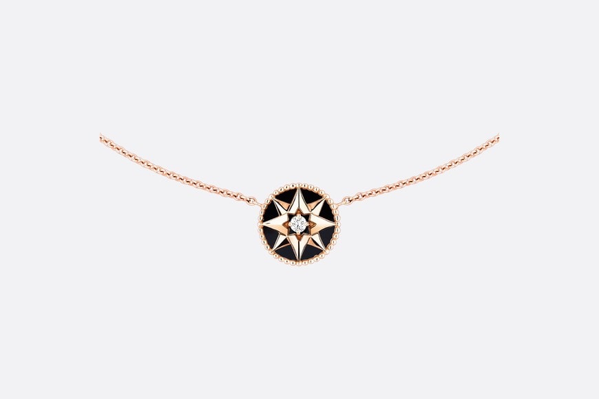 Rose Des Vents Necklace • Rose Gold, Diamond and Onyx