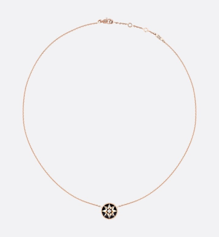Rose Des Vents Necklace • Rose Gold, Diamond and Onyx