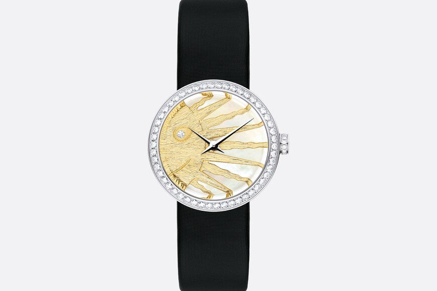 La D de Dior Rose Céleste • Ø 25 mm, Steel, Mother-Of-Pearl and Diamonds