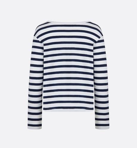 T-Shirt • White and Navy Blue Cotton Jersey