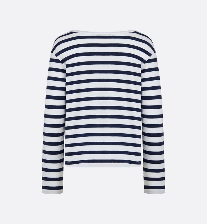 T-Shirt • White and Navy Blue Cotton Jersey