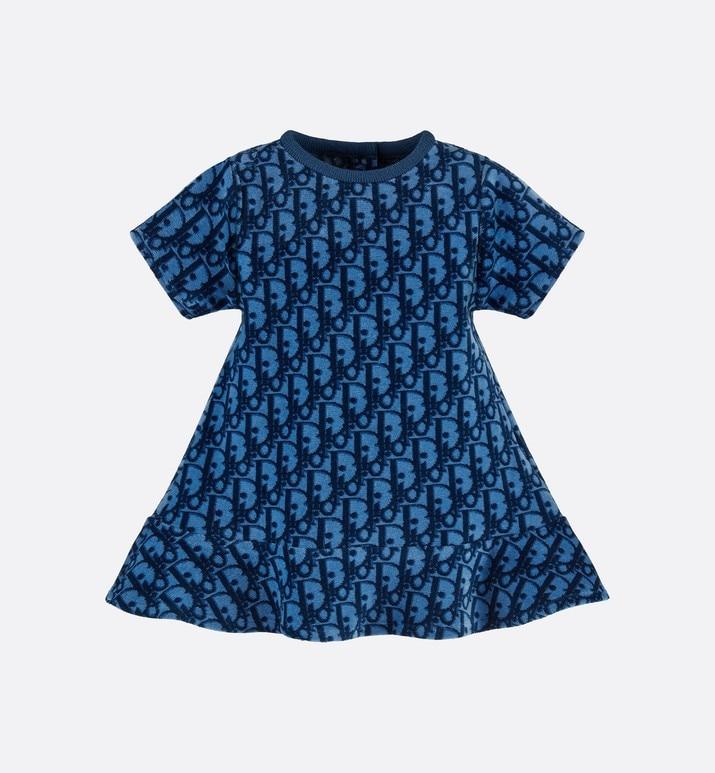 Dress • Blue Dior Oblique Stretch Velvet Jacquard