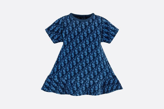 Dress • Blue Dior Oblique Stretch Velvet Jacquard