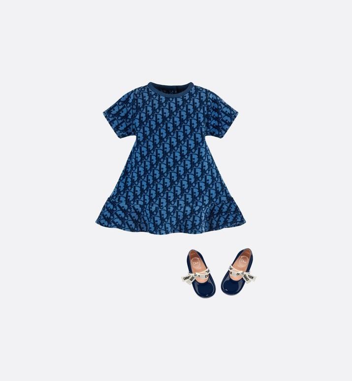 Dress • Blue Dior Oblique Stretch Velvet Jacquard