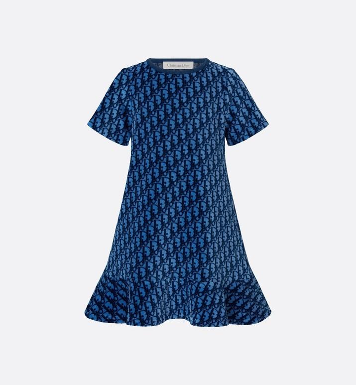 Dress • Blue Dior Oblique Stretch Velvet Jacquard