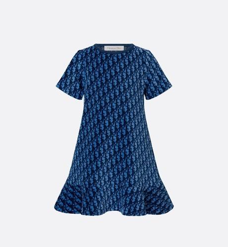 Dress • Blue Dior Oblique Stretch Velvet Jacquard