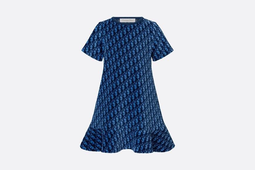 Dress • Blue Dior Oblique Stretch Velvet Jacquard