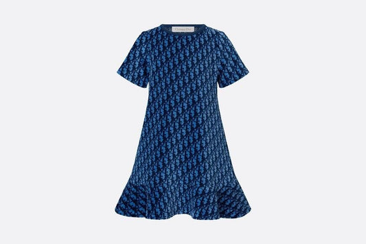 Dress • Blue Dior Oblique Stretch Velvet Jacquard