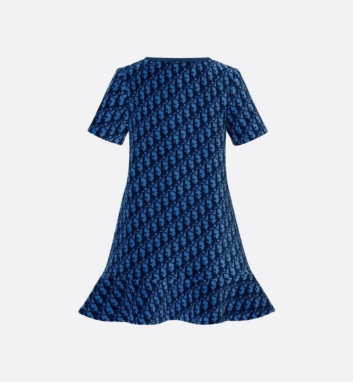 Dress • Blue Dior Oblique Stretch Velvet Jacquard