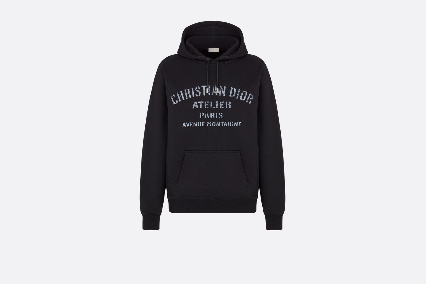 Oversized 'Christian Dior Atelier' Hooded Sweatshirt • Black Cotton Fleece