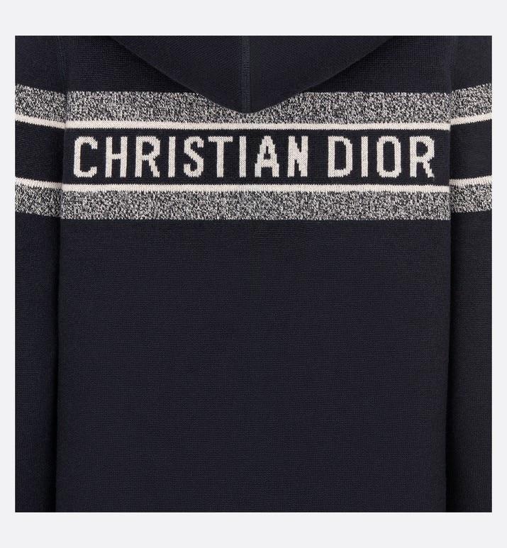 Reversible Zipped Cardigan with Hood • Blue Dior Oblique Cashmere