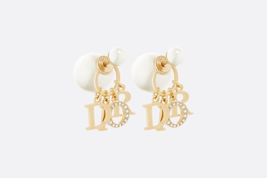 Dior Tribales Earrings • Gold-Finish Metal, White Resin Pearls and White Crystals