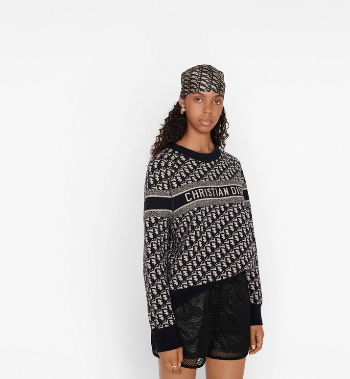 Reversible Sweater • Blue Dior Oblique Cashmere