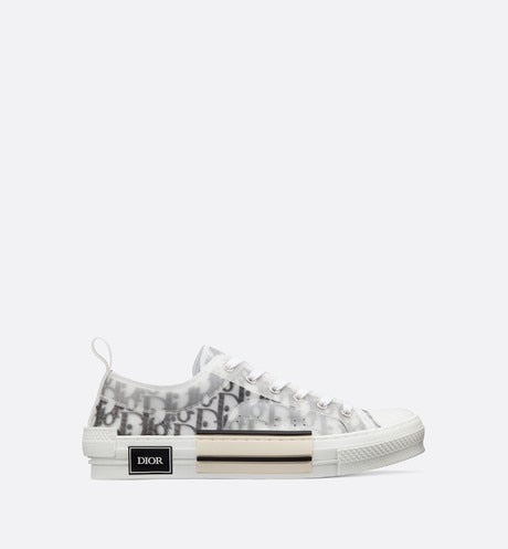B23 Low-Top Sneaker • White and Black Dior Oblique Canvas
