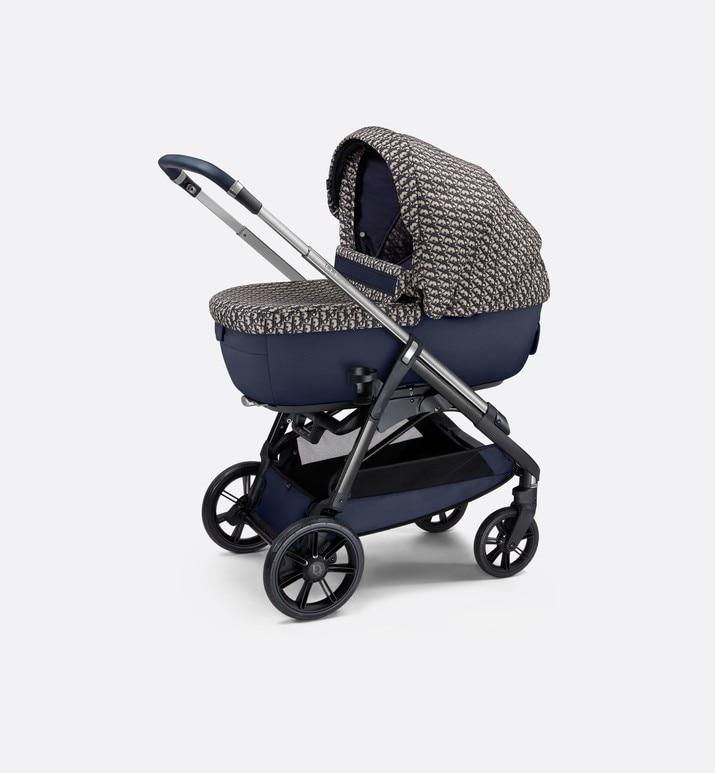 Bassinet and Stroller Combo • Blue and Beige Water-Repellent Canvas with Dior Oblique Print