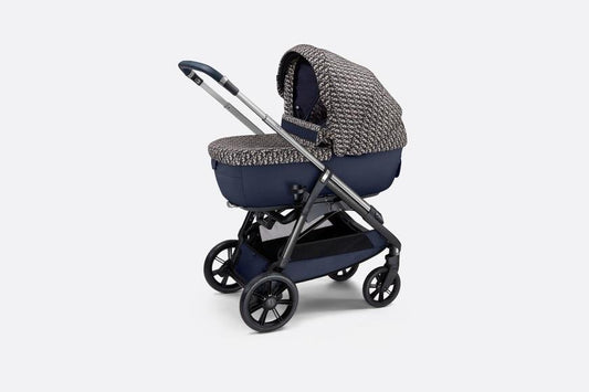 Bassinet and Stroller Combo • Blue and Beige Water-Repellent Canvas with Dior Oblique Print