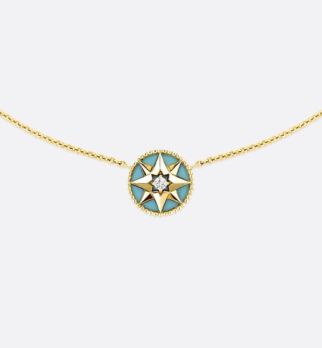 Rose Des Vents Necklace • Yellow Gold, Diamond and Turquoise