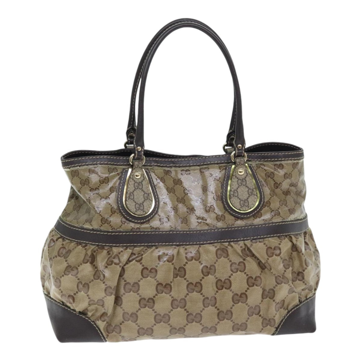 Gucci Gg Crystal Beige Canvas Tote Bag ()