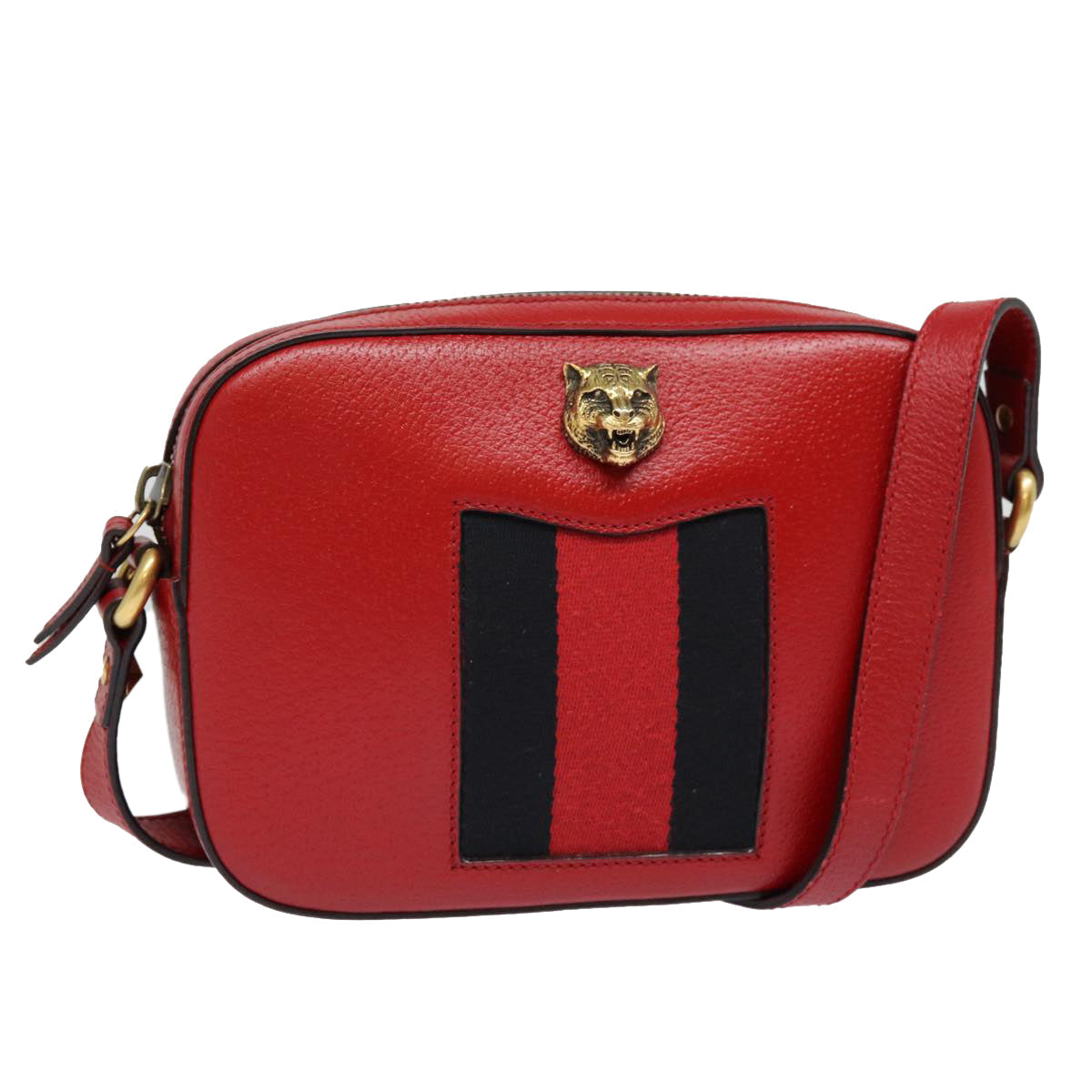 Gucci Animalier Red Leather Shoulder Bag ()