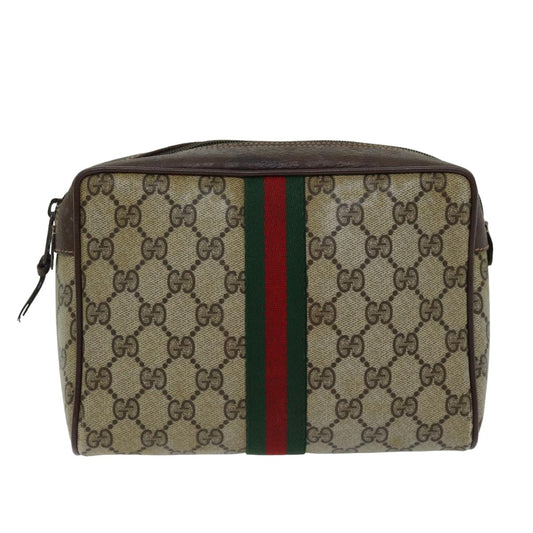 Gucci Sherry Beige Canvas Clutch Bag ()