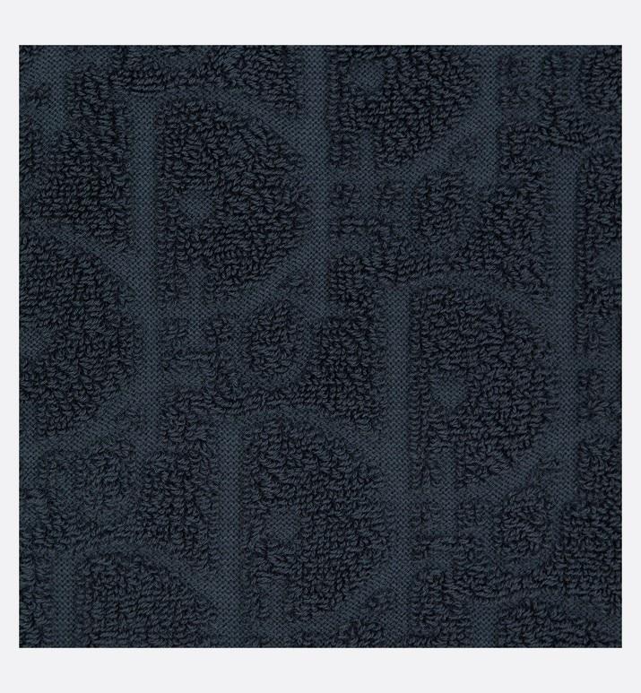 Oversized Dior Oblique T-Shirt • Navy Blue Terry Cotton Jacquard