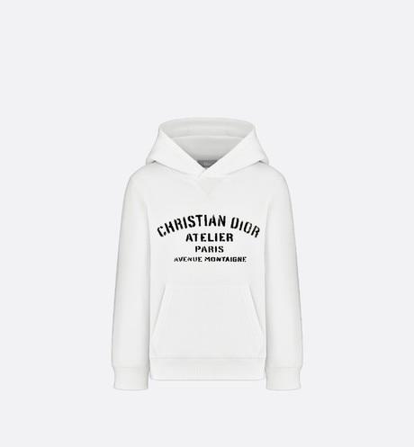 'Christian Dior Atelier' Hooded Sweatshirt • White Cotton Fleece