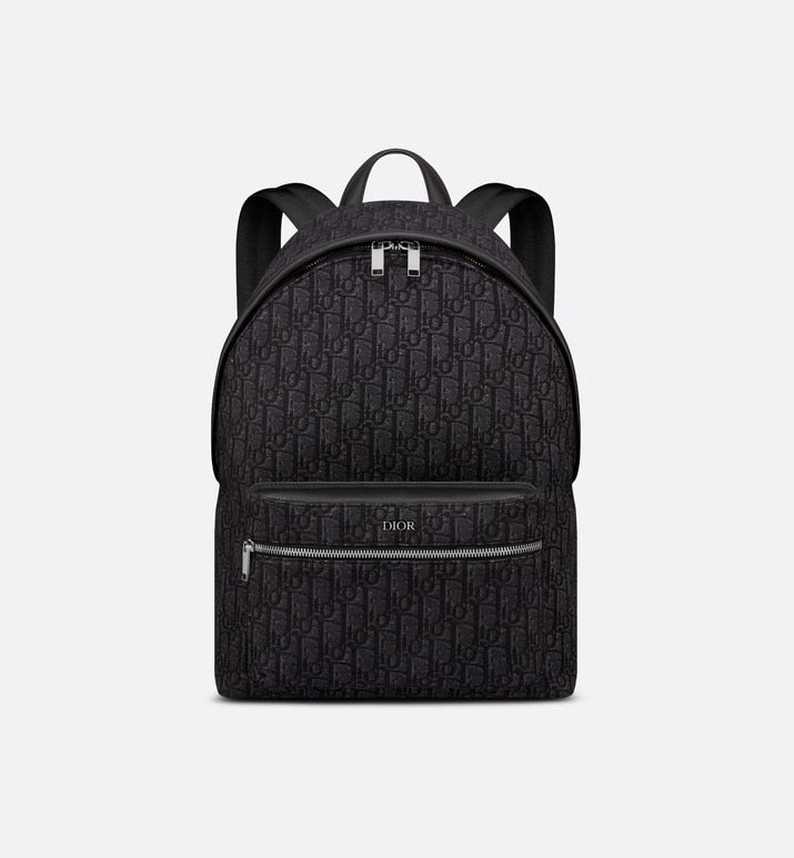 Rider Backpack • Black Dior Oblique Jacquard