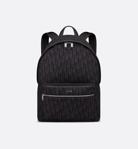 Rider Backpack • Black Dior Oblique Jacquard