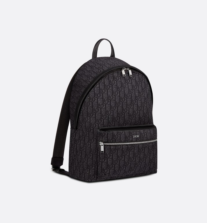 Rider Backpack • Black Dior Oblique Jacquard
