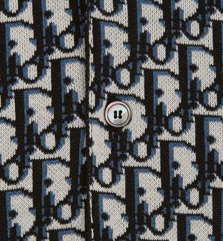 Dior Oblique Overshirt • Beige and Navy Blue Cotton Knit
